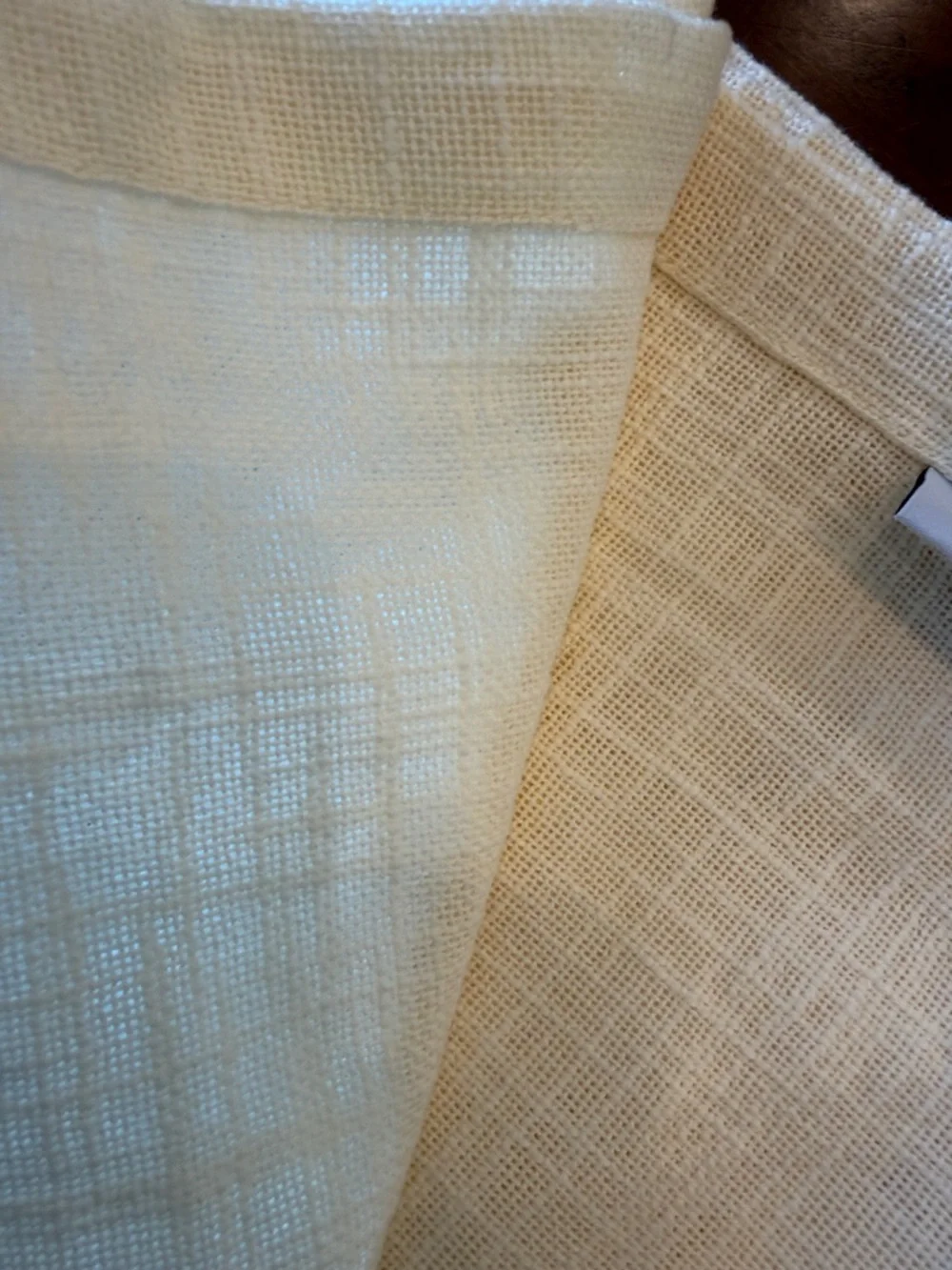 PAIR - NWOT Quince Cotton Sheer Curtain Panels - 48x96 - Ivory (12)